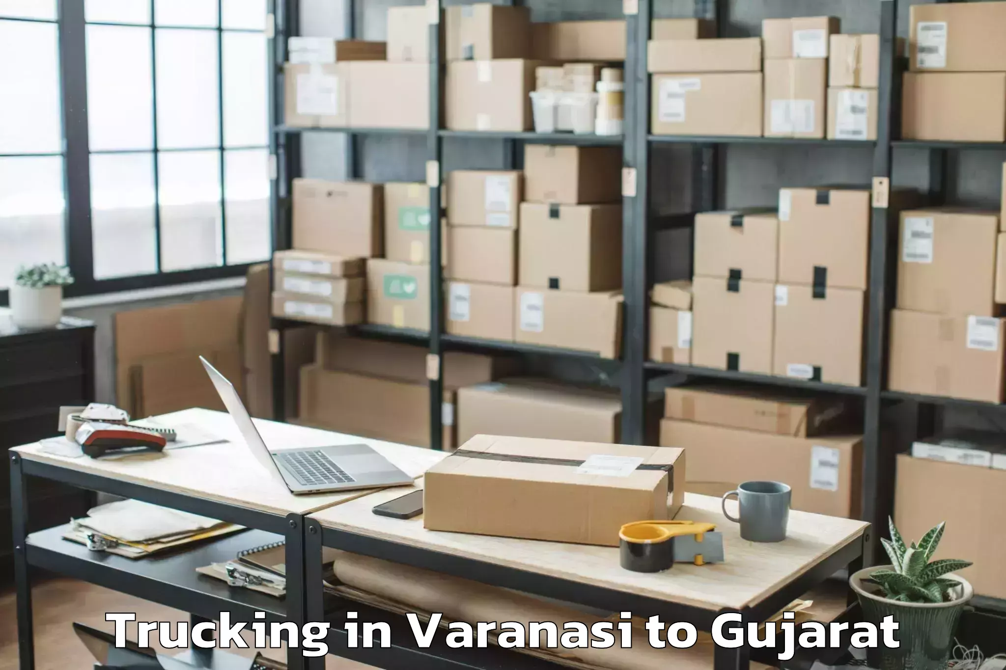 Book Varanasi to Jetalsar Trucking Online